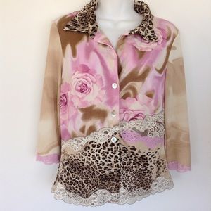 Cascade floral blouse